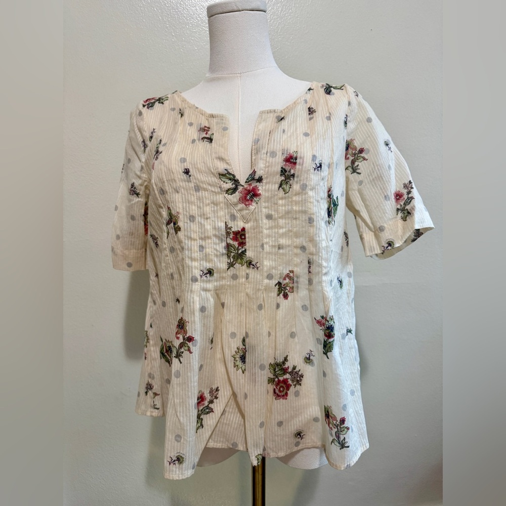 Maeve Floral Blouse in Cream